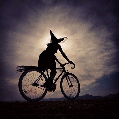 Monstrous witch from the west riding a bicycle